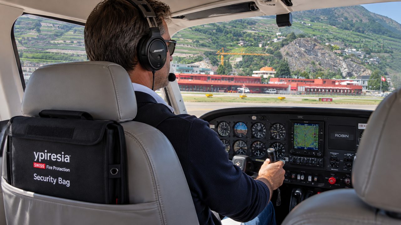 Aircraft : Security Bag Ypiresia, sécurité lithium battery in transit