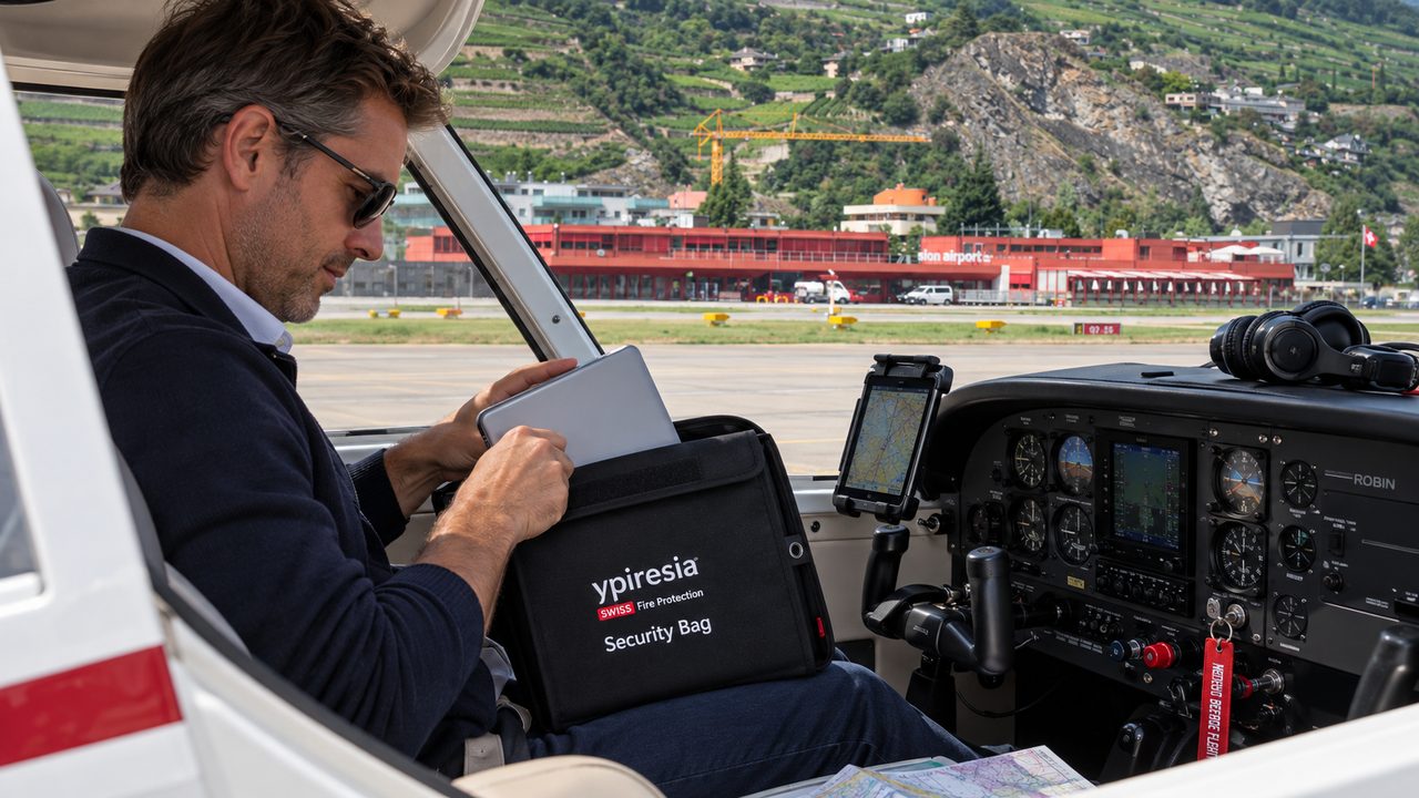 Aircraft : Security Bag Ypiresia, sécurité lithium battery in transit