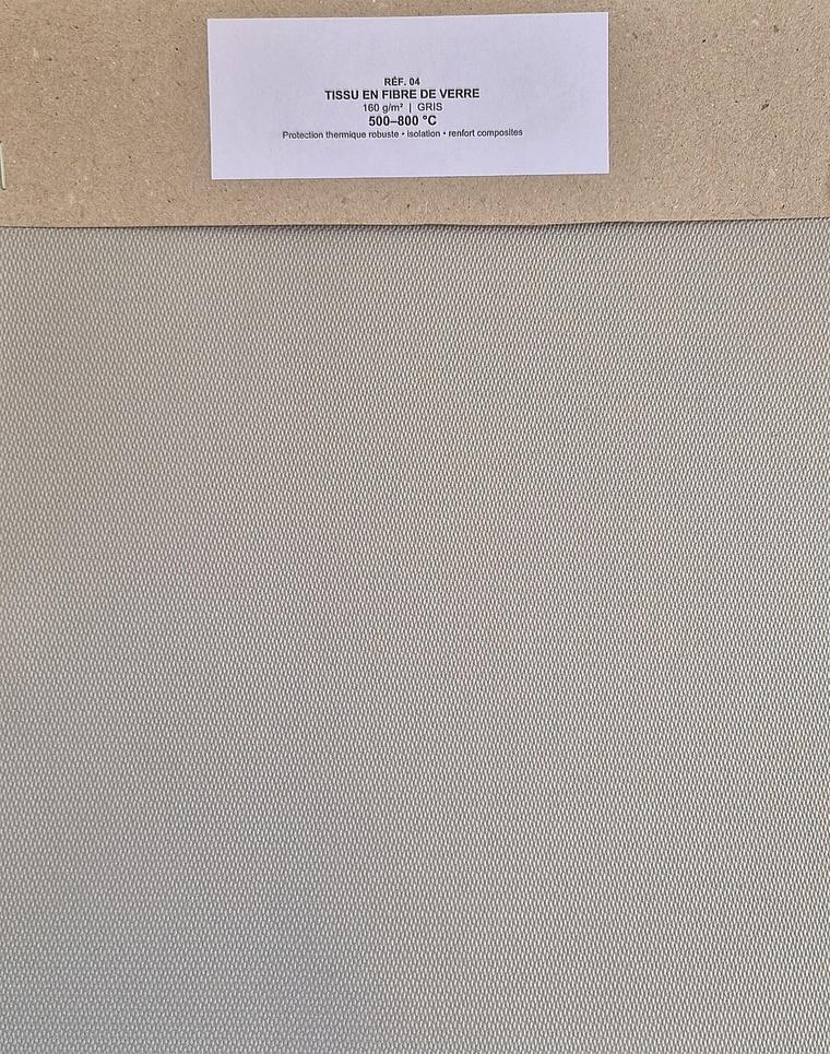 Échantillon Tissu en fibre de verre — 160 g/m² · Gris