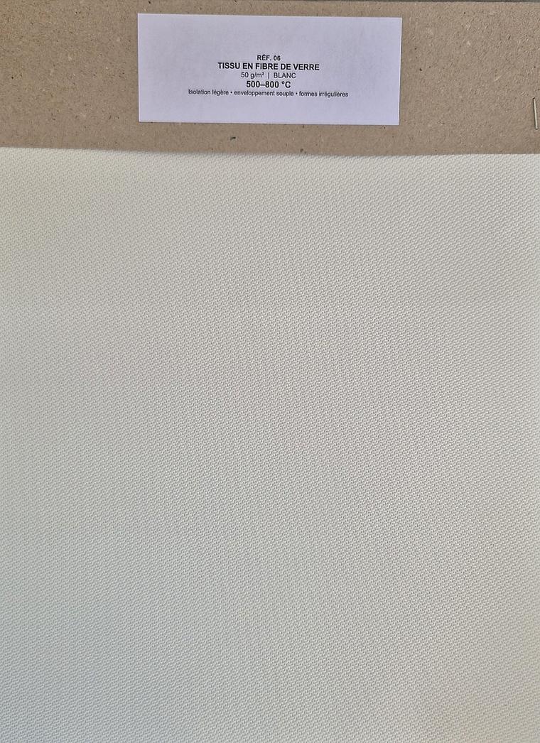 Échantillon Tissu en fibre de verre — 50 g/m² · Blanc