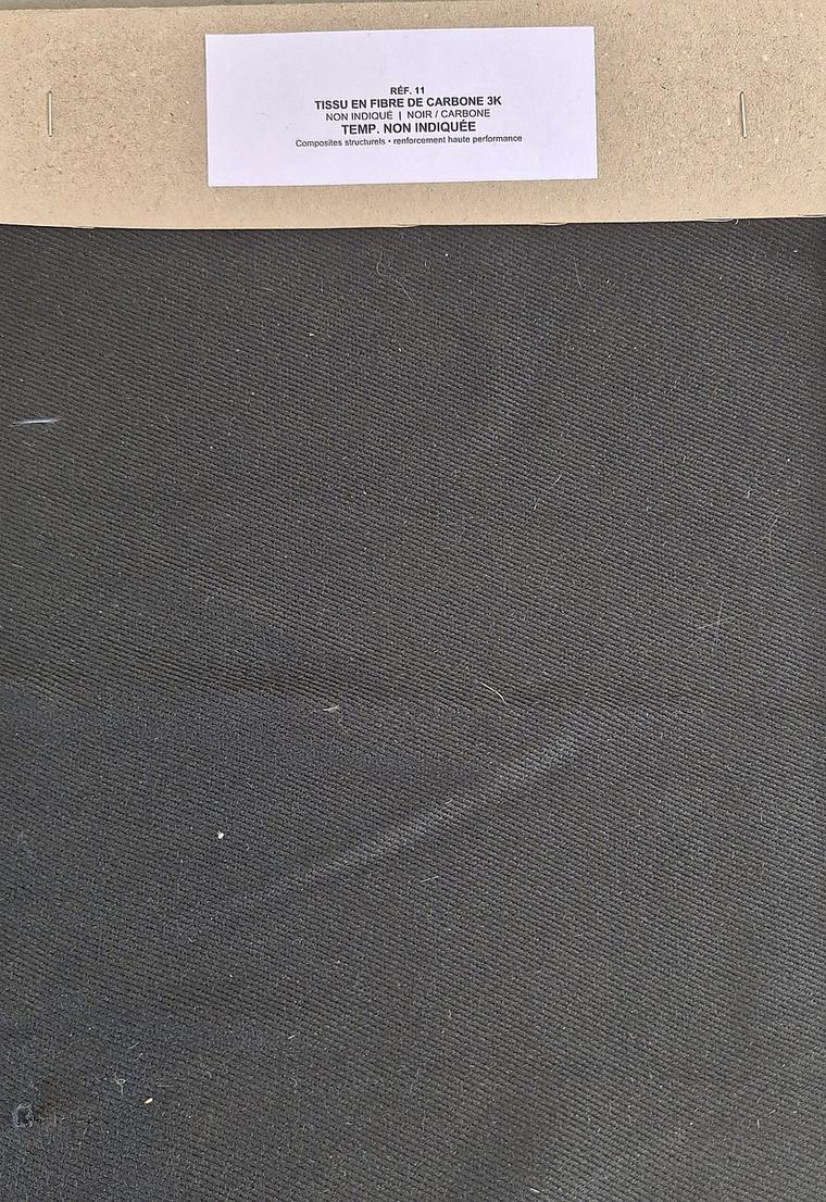 Échantillon Tissu en fibre de carbone 3K — Noir · Carbone